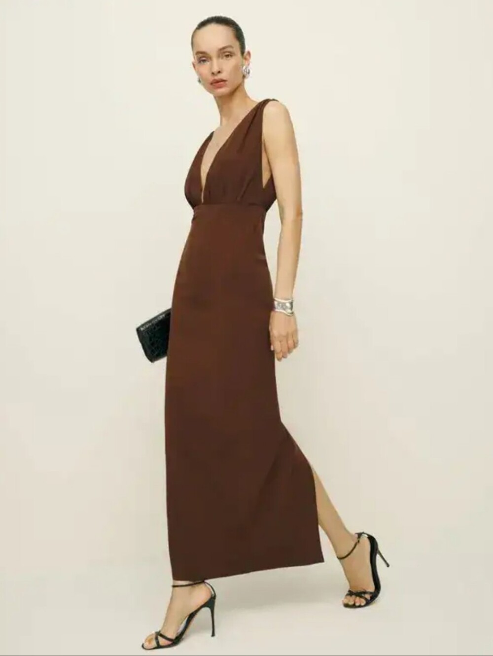 Reformation x Laura Harrier Velda stretch-woven maxi dress Size 4
